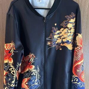 Black Dragon Print Men’s Jacket